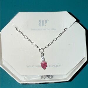 BP Silver Necklace with Pink Pendant